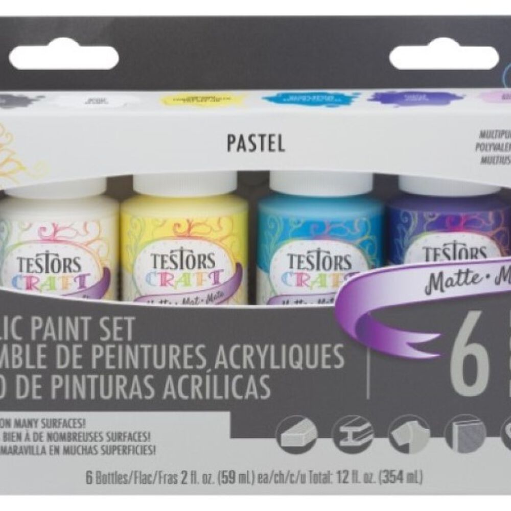 Set De 6 Pinturas Acrílicas Pasteles Testors image number 0.0